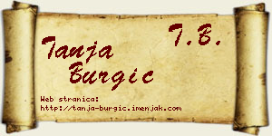 Tanja Burgić vizit kartica